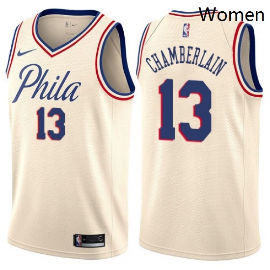 Womens Nike Philadelphia 76ers 13 Wilt Chamberlain Swingman Cream NBA Jersey City Edition Womens Nike Philadelphia 76ers 13 Wilt Chamberlain Swingman Cream NBA Jersey City Edition