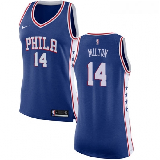 Womens Nike Philadelphia 76ers 14 Shake Milton Swingman Blue NBA Jersey Icon Edition Womens Nike Philadelphia 76ers 14 Shake Milton Swingman Blue NBA Jersey Icon Edition