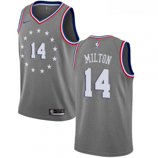 Womens Nike Philadelphia 76ers 14 Shake Milton Swingman Gray NBA Jersey City Edition Womens Nike Philadelphia 76ers 14 Shake Milton Swingman Gray NBA Jersey City Edition