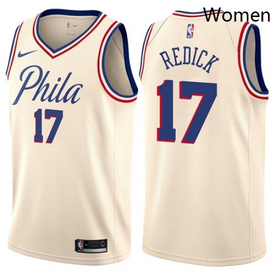 Womens Nike Philadelphia 76ers 17 JJ Redick Swingman Cream NBA Jersey City Edition Womens Nike Philadelphia 76ers 17 JJ Redick Swingman Cream NBA Jersey City Edition