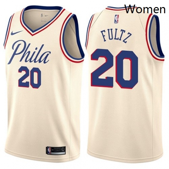 Womens Nike Philadelphia 76ers 20 Markelle Fultz Swingman Cream NBA Jersey City Edition Womens Nike Philadelphia 76ers 20 Markelle Fultz Swingman Cream NBA Jersey City Edition