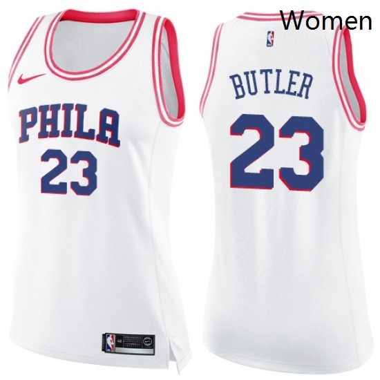 Womens Nike Philadelphia 76ers 23 Jimmy Butler Swingman WhitePink Fashion NBA Jersey Womens Nike Philadelphia 76ers 23 Jimmy Butler Swingman WhitePink Fashion NBA Jersey