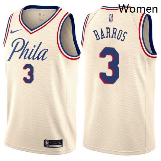 Womens Nike Philadelphia 76ers 3 Dana Barros Swingman Cream NBA Jersey City Edition Womens Nike Philadelphia 76ers 3 Dana Barros Swingman Cream NBA Jersey City Edition