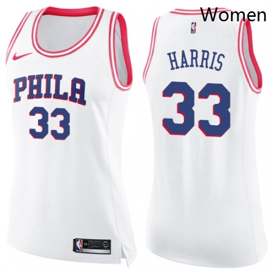 Womens Nike Philadelphia 76ers 33 Tobias Harris White Pink NBA Swingman Fashion Jerseysey Womens Nike Philadelphia 76ers 33 Tobias Harris White Pink NBA Swingman Fashion Jerseysey