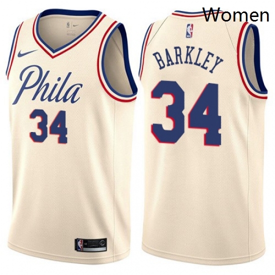Womens Nike Philadelphia 76ers 34 Charles Barkley Swingman Cream NBA Jersey City Edition Womens Nike Philadelphia 76ers 34 Charles Barkley Swingman Cream NBA Jersey City Edition