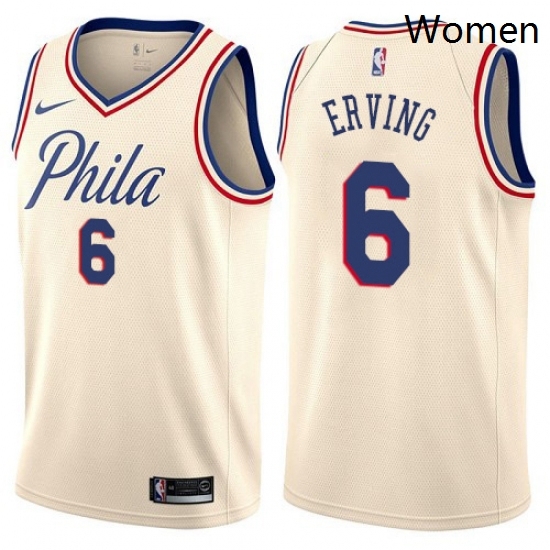 Womens Nike Philadelphia 76ers 6 Julius Erving Swingman Cream NBA Jersey City Edition Womens Nike Philadelphia 76ers 6 Julius Erving Swingman Cream NBA Jersey City Edition