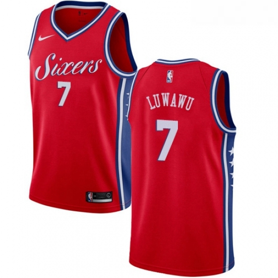 Womens Nike Philadelphia 76ers 7 Timothe Luwawu Authentic Red Alternate NBA Jersey Statement Edition Womens Nike Philadelphia 76ers 7 Timothe Luwawu Authentic Red Alternate NBA Jersey Statement Edition