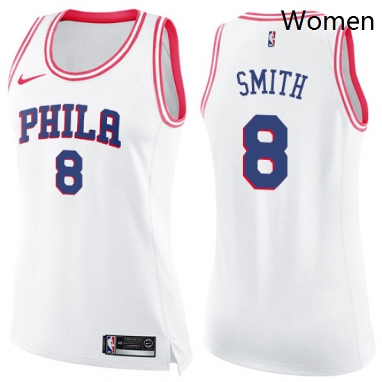 Womens Nike Philadelphia 76ers 8 Zhaire Smith Swingman White Pink Fashion NBA Jersey Womens Nike Philadelphia 76ers 8 Zhaire Smith Swingman White Pink Fashion NBA Jersey