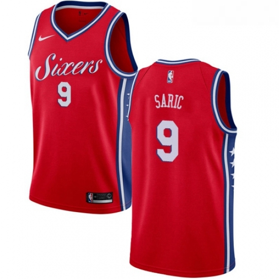 Womens Nike Philadelphia 76ers 9 Dario Saric Authentic Red Alternate NBA Jersey Statement Edition Womens Nike Philadelphia 76ers 9 Dario Saric Authentic Red Alternate NBA Jersey Statement Edition