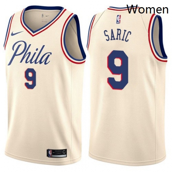 Womens Nike Philadelphia 76ers 9 Dario Saric Swingman Cream NBA Jersey City Edition Womens Nike Philadelphia 76ers 9 Dario Saric Swingman Cream NBA Jersey City Edition
