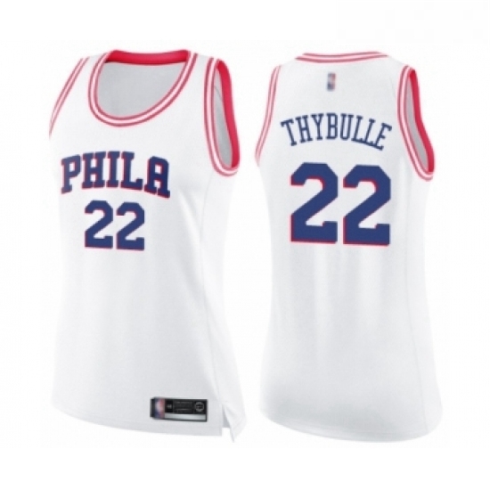 Womens Philadelphia 76ers 22 Mattise Thybulle Swingman White Pink Fashion Basketball Jersey Womens Philadelphia 76ers 22 Mattise Thybulle Swingman White Pink Fashion Basketball Jersey
