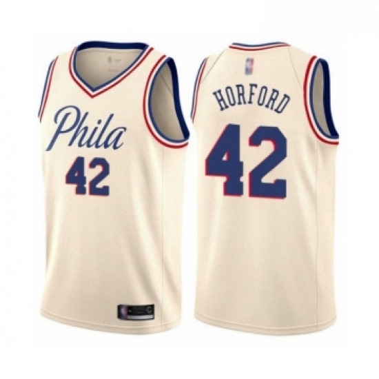 Womens Philadelphia 76ers 42 Al Horford Swingman Cream Basketball Jersey City Edition Womens Philadelphia 76ers 42 Al Horford Swingman Cream Basketball Jersey City Edition