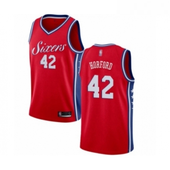 Womens Philadelphia 76ers 42 Al Horford Swingman Red Basketball Jersey Statement Edition Womens Philadelphia 76ers 42 Al Horford Swingman Red Basketball Jersey Statement Edition