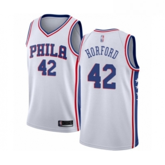Womens Philadelphia 76ers 42 Al Horford Swingman White Basketball Jersey Association Edition Womens Philadelphia 76ers 42 Al Horford Swingman White Basketball Jersey Association Edition