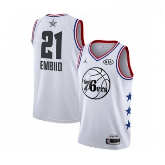 Youth Jordan Philadelphia 76ers 21 Joel Embiid Swingman White 2019 All Star Game Basketball Jersey Youth Jordan Philadelphia 76ers 21 Joel Embiid Swingman White 2019 All Star Game Basketball Jersey