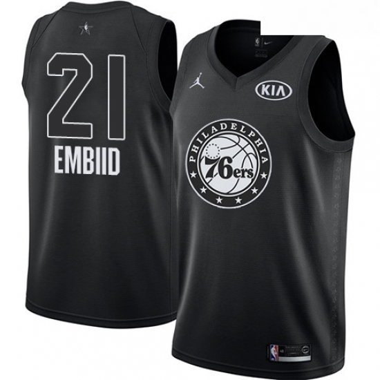 Youth Nike Jordan Philadelphia 76ers 21 Joel Embiid Swingman Black 2018 All Star Game NBA Jersey Youth Nike Jordan Philadelphia 76ers 21 Joel Embiid Swingman Black 2018 All Star Game NBA Jersey