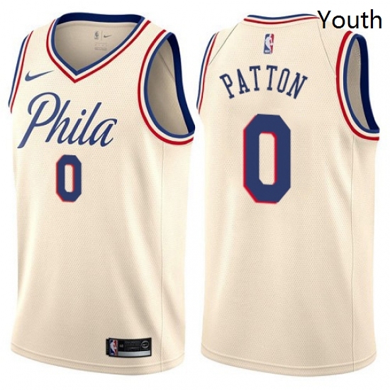 Youth Nike Philadelphia 76ers 0 Justin Patton Swingman Cream NBA Jersey City Edition Youth Nike Philadelphia 76ers 0 Justin Patton Swingman Cream NBA Jersey City Edition