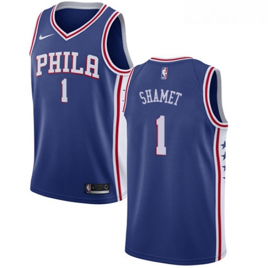 Youth Nike Philadelphia 76ers 1 Landry Shamet Swingman Blue NBA Jersey Icon Edition Youth Nike Philadelphia 76ers 1 Landry Shamet Swingman Blue NBA Jersey Icon Edition