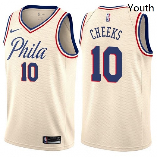 Youth Nike Philadelphia 76ers 10 Maurice Cheeks Swingman Cream NBA Jersey City Edition Youth Nike Philadelphia 76ers 10 Maurice Cheeks Swingman Cream NBA Jersey City Edition