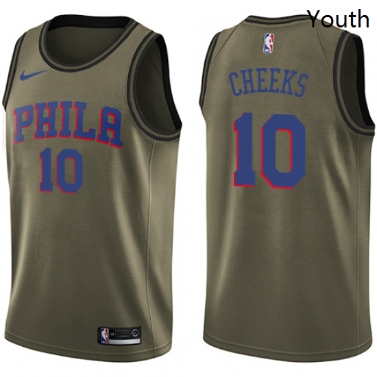 Youth Nike Philadelphia 76ers 10 Maurice Cheeks Swingman Green Salute to Service NBA Jersey Youth Nike Philadelphia 76ers 10 Maurice Cheeks Swingman Green Salute to Service NBA Jersey