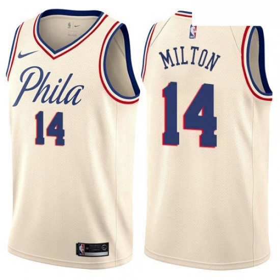 Youth Nike Philadelphia 76ers 14 Shake Milton Swingman Cream NBA Jersey City Edition Youth Nike Philadelphia 76ers 14 Shake Milton Swingman Cream NBA Jersey City Edition