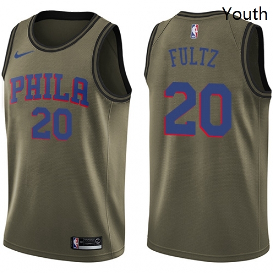 Youth Nike Philadelphia 76ers 20 Markelle Fultz Swingman Green Salute to Service NBA Jersey Youth Nike Philadelphia 76ers 20 Markelle Fultz Swingman Green Salute to Service NBA Jersey