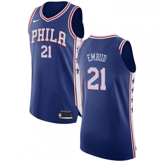 Youth Nike Philadelphia 76ers 21 Joel Embiid Authentic Blue Road NBA Jersey Icon Edition Youth Nike Philadelphia 76ers 21 Joel Embiid Authentic Blue Road NBA Jersey Icon Edition