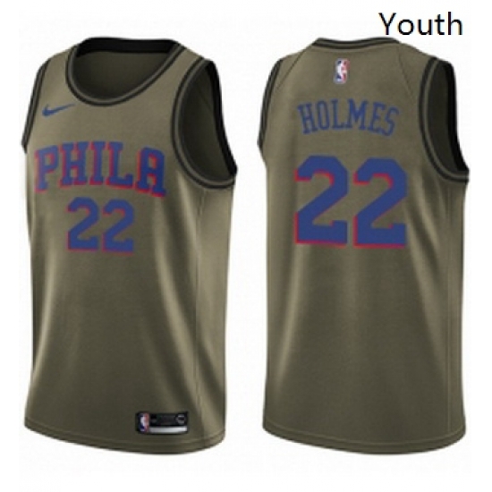 Youth Nike Philadelphia 76ers 22 Richaun Holmes Swingman Green Salute to Service NBA Jersey Youth Nike Philadelphia 76ers 22 Richaun Holmes Swingman Green Salute to Service NBA Jersey