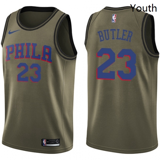 Youth Nike Philadelphia 76ers 23 Jimmy Butler Swingman Green Salute to Service NBA Jersey Youth Nike Philadelphia 76ers 23 Jimmy Butler Swingman Green Salute to Service NBA Jersey