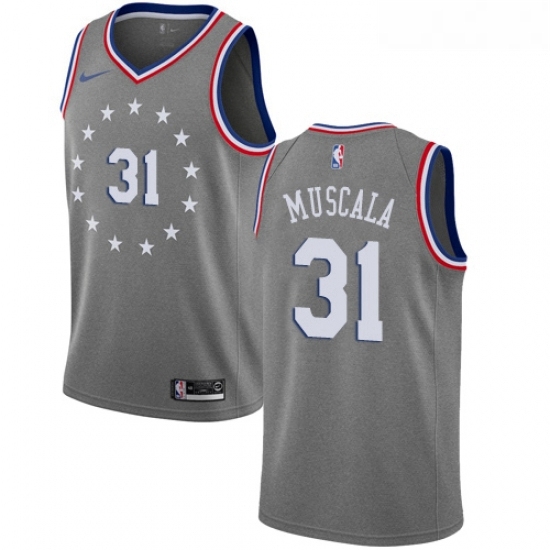 Youth Nike Philadelphia 76ers 31 Mike Muscala Swingman Gray NBA Jersey City Edition Youth Nike Philadelphia 76ers 31 Mike Muscala Swingman Gray NBA Jersey City Edition