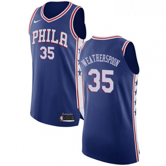 Youth Nike Philadelphia 76ers 35 Clarence Weatherspoon Authentic Blue Road NBA Jersey Icon Edition Youth Nike Philadelphia 76ers 35 Clarence Weatherspoon Authentic Blue Road NBA Jersey Icon Edition