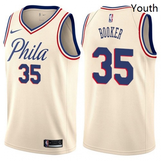 Youth Nike Philadelphia 76ers 35 Trevor Booker Swingman Cream NBA Jersey City Edition Youth Nike Philadelphia 76ers 35 Trevor Booker Swingman Cream NBA Jersey City Edition
