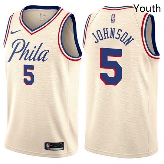 Youth Nike Philadelphia 76ers 5 Amir Johnson Swingman Cream NBA Jersey City Edition Youth Nike Philadelphia 76ers 5 Amir Johnson Swingman Cream NBA Jersey City Edition