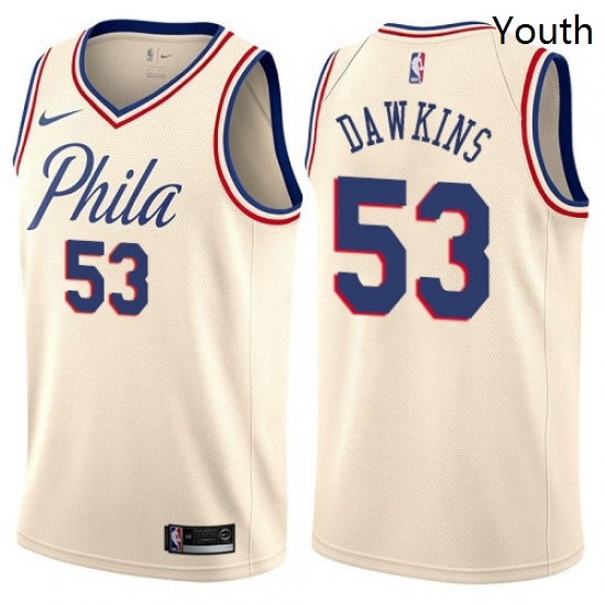 Youth Nike Philadelphia 76ers 53 Darryl Dawkins Swingman Cream NBA Jersey City Edition Youth Nike Philadelphia 76ers 53 Darryl Dawkins Swingman Cream NBA Jersey City Edition