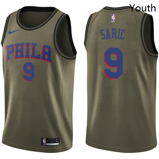 Youth Nike Philadelphia 76ers 9 Dario Saric Swingman Green Salute to Service NBA Jersey Youth Nike Philadelphia 76ers 9 Dario Saric Swingman Green Salute to Service NBA Jersey