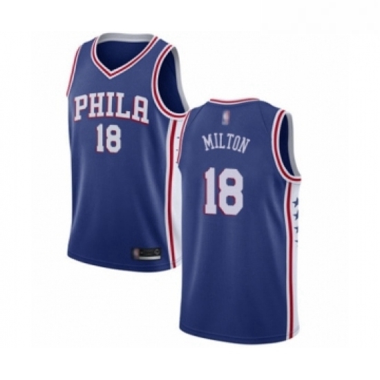Youth Philadelphia 76ers 18 Shake Milton Swingman Blue Basketball Jersey Icon Edition Youth Philadelphia 76ers 18 Shake Milton Swingman Blue Basketball Jersey Icon Edition