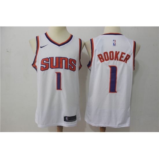 Men New Suns 1 Devin Booker White Nike Swingman Jersey Men New Suns 1 Devin Booker White Nike Swingman Jersey