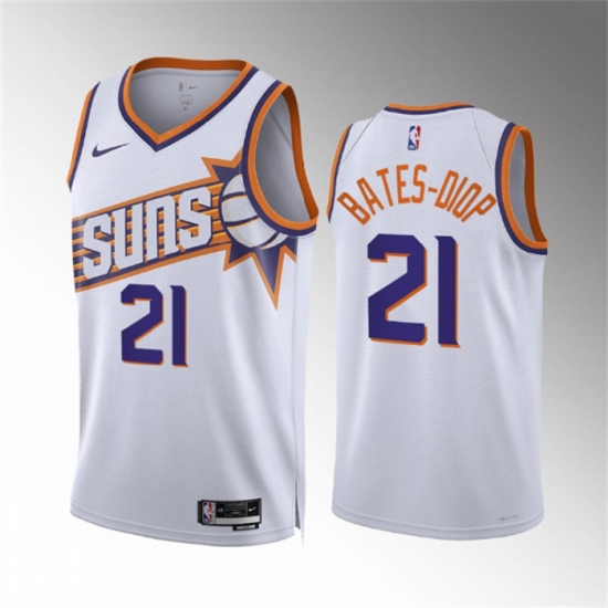 Men Phoenix Suns 21 Keita Bates Diop White Association Edition Stitched Basketball Jersey Men Phoenix Suns 21 Keita Bates Diop White Association Edition Stitched Basketball Jersey