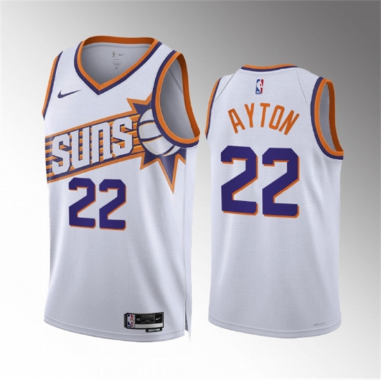 Men Phoenix Suns 22 Deandre Ayton White Association Edition Stitched Basketball Jersey Men Phoenix Suns 22 Deandre Ayton White Association Edition Stitched Basketball Jersey