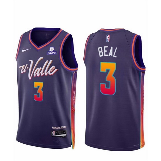 Men Phoenix Suns 3 Bradley Beal Purple 2023 24 City Edition Stitched Basketball Jersey Men Phoenix Suns 3 Bradley Beal Purple 2023 24 City Edition Stitched Basketball Jersey