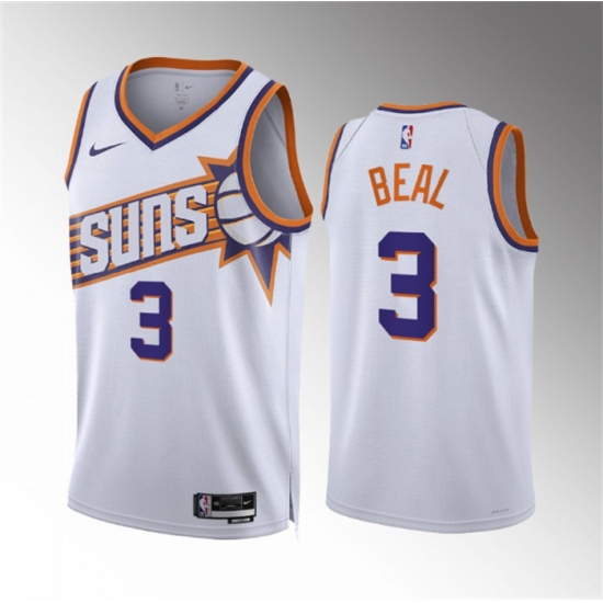 Men Phoenix Suns 3 Bradley Beal White Association Edition Stitched Basketball Jersey Men Phoenix Suns 3 Bradley Beal White Association Edition Stitched Basketball Jersey