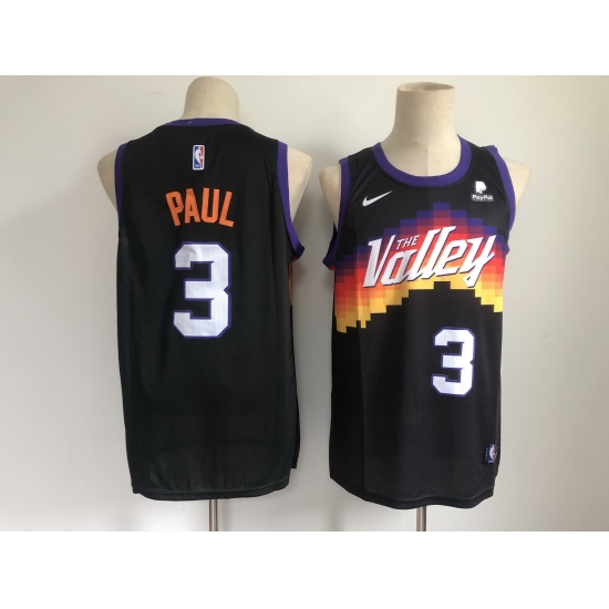 Men Phoenix Suns 3 Chris Paul Black 2021 City Edition NBA Swingman Jersey With The Sponsor Logo Men Phoenix Suns 3 Chris Paul Black 2021 City Edition NBA Swingman Jersey With The Sponsor Logo