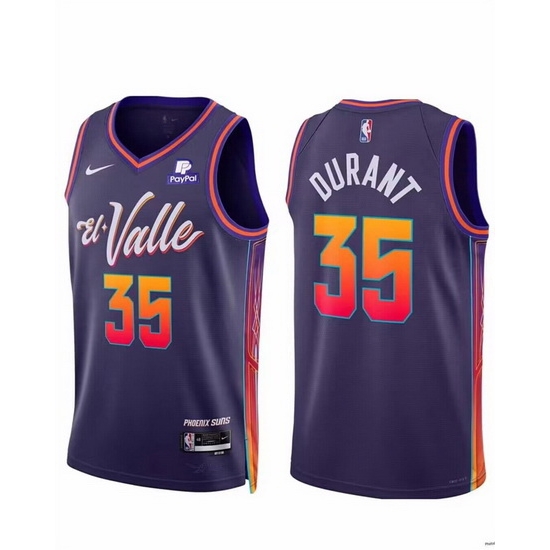 Men Phoenix Suns 35 Kevin Durant Purple 2023 24 City Edition Stitched Basketball Jersey Men Phoenix Suns 35 Kevin Durant Purple 2023 24 City Edition Stitched Basketball Jersey