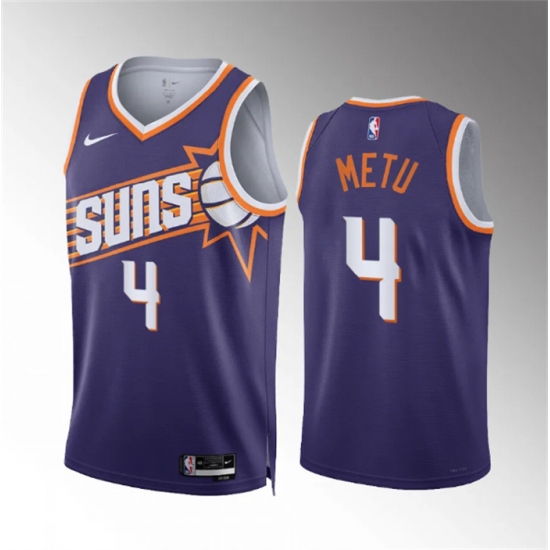 Men Phoenix Suns 4 Chimezie Metu Purple Icon Edition Stitched Basketball Jersey Men Phoenix Suns 4 Chimezie Metu Purple Icon Edition Stitched Basketball Jersey