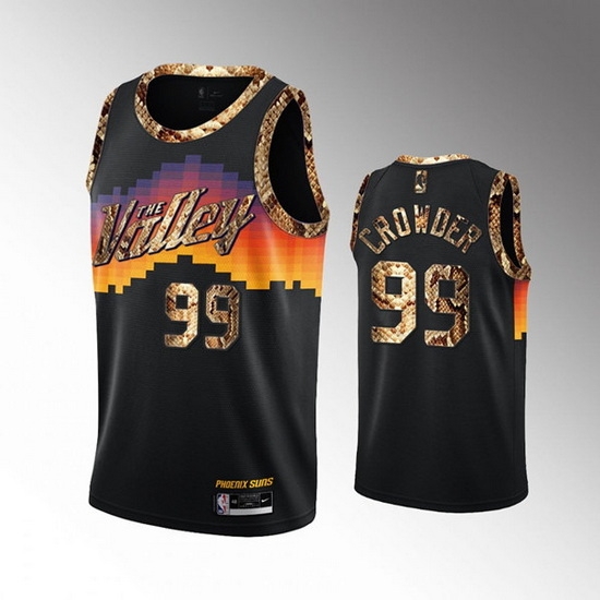 Men Phoenix Suns 99 Jae Crowder 2021 Balck Exclusive Edition Python Skin Stitched Basketball Jersey Men Phoenix Suns 99 Jae Crowder 2021 Balck Exclusive Edition Python Skin Stitched Basketball Jersey