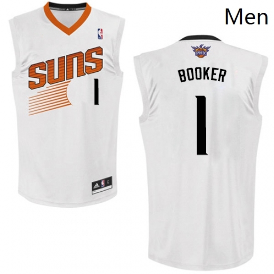 Mens Adidas Phoenix Suns 1 Devin Booker Swingman White Home NBA Jersey Mens Adidas Phoenix Suns 1 Devin Booker Swingman White Home NBA Jersey
