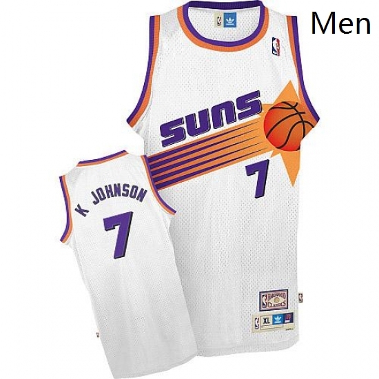 Mens Adidas Phoenix Suns 7 Kevin Johnson Authentic White Throwback NBA Jersey Mens Adidas Phoenix Suns 7 Kevin Johnson Authentic White Throwback NBA Jersey