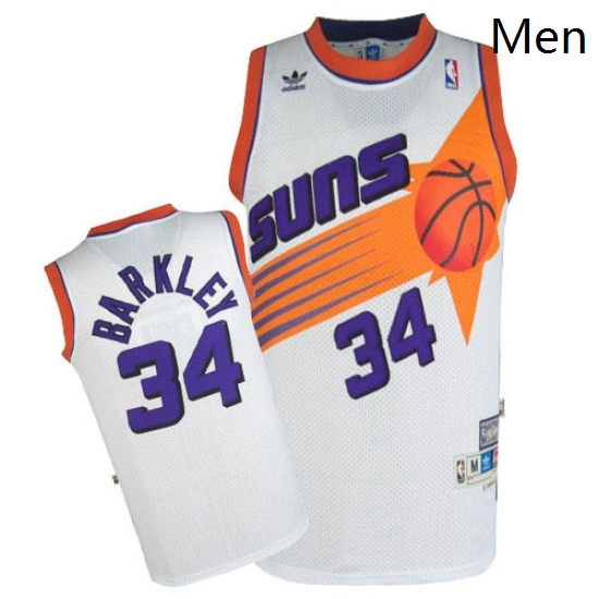 Mens Mitchell and Ness Phoenix Suns 34 Charles Barkley Authentic White Throwback NBA Jersey Mens Mitchell and Ness Phoenix Suns 34 Charles Barkley Authentic White Throwback NBA Jersey