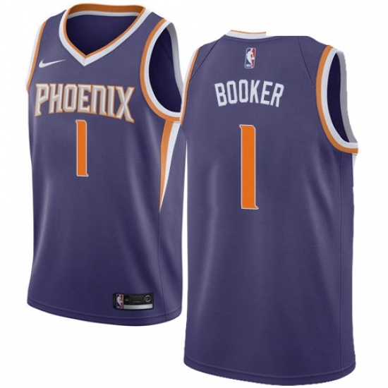 Mens Nike Phoenix Suns 1 Devin Booker Swingman Purple Road NBA Jersey Icon Edition Mens Nike Phoenix Suns 1 Devin Booker Swingman Purple Road NBA Jersey Icon Edition