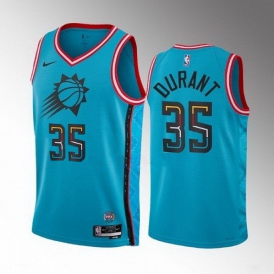 Men's Phoenix Suns #35 Kevin Durant Blue 2022-23 City Edition Stitched Basketball Jersey Men's Phoenix Suns #35 Kevin Durant Blue 2022-23 City Edition Stitched Basketball Jersey